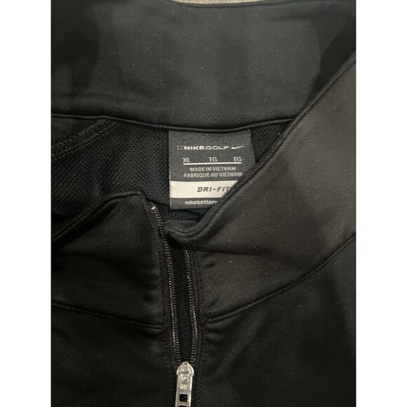 Rare Nike Golf Sweater Jacket Men XL Black Red 1/4 Zip Pullover Dri Fit tiger - Picture 4 of 7